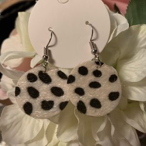 Faux Leather Cowhide Earrings